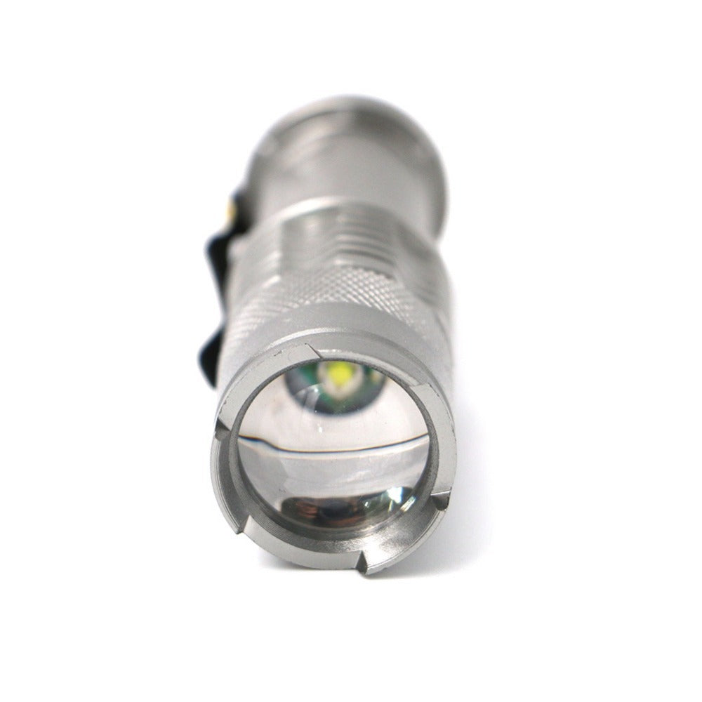 5 Colors Mini LED Flashlight Q5 2000lm Waterproof LED Laterna 1 Modes Zoomable PortableTorch Penlight AA 14500 Silver