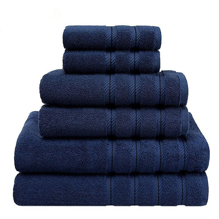 Absorbent Long Staple Cotton Towel Bath Towel Set Dark blue 3times