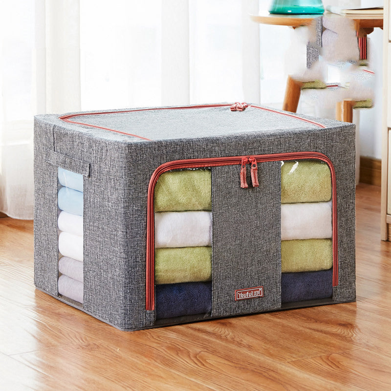 Clothes quilt storage box Bright grey