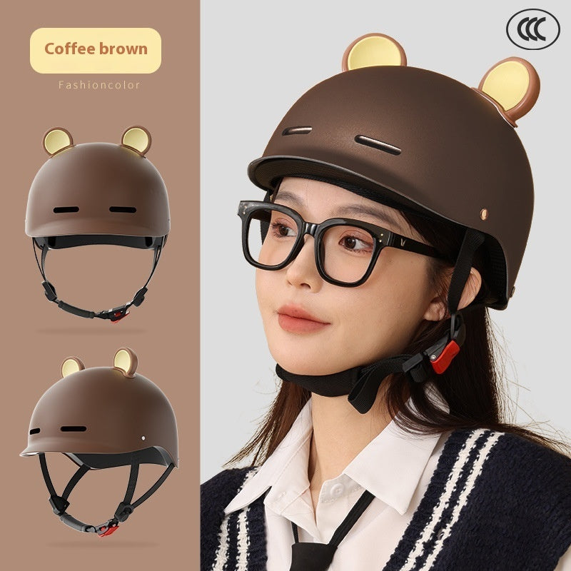 Seasons Universal 3C Certification Electric Bicycle Helmet Coffee Brown