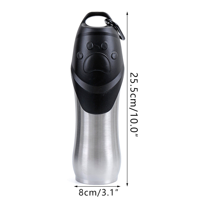 Stainless Steel Pets Drinking Water Bottle Grey 750ml