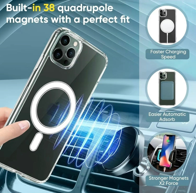 For Phone 15 14 Plus, Pro, Pro Max Case, Compatible With MagSafe, Shockproof Military - Grade Protection, Magnetic Phone Case For Phone 15 14 Plus, Pro, Pro Max, Classic Hybrid Case