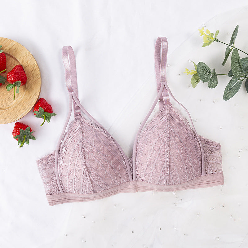 French Thin Section Gathered Lace Underwear Women Light Bean Paste