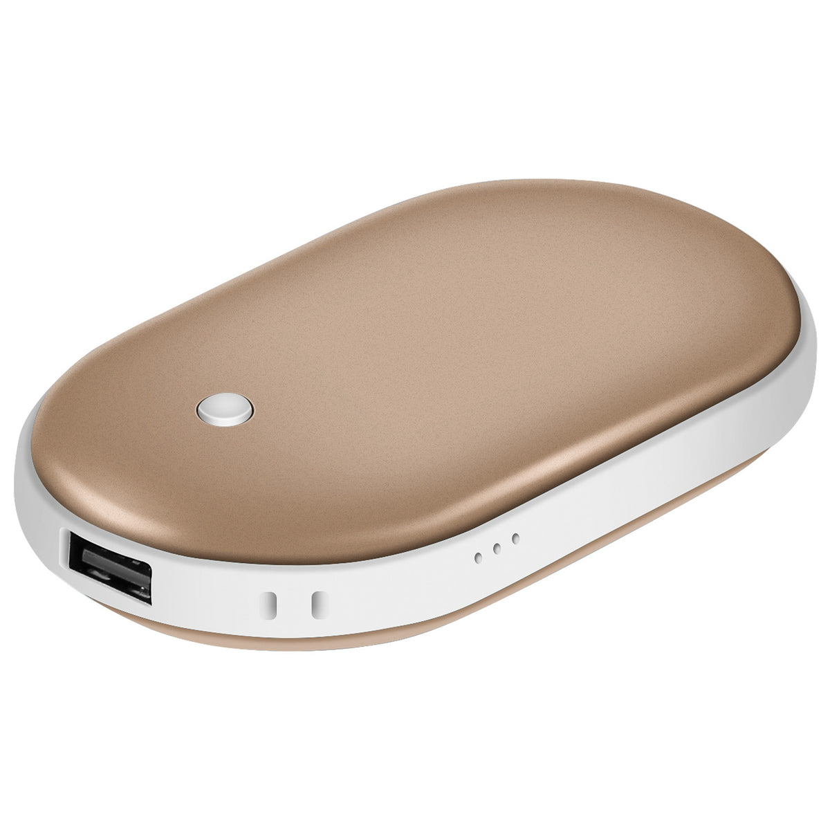 ROSELUXE Rechargeable Hand Warmer & 5000mAh Power Bank - Double-Sided Heat, 3 Levels Gold