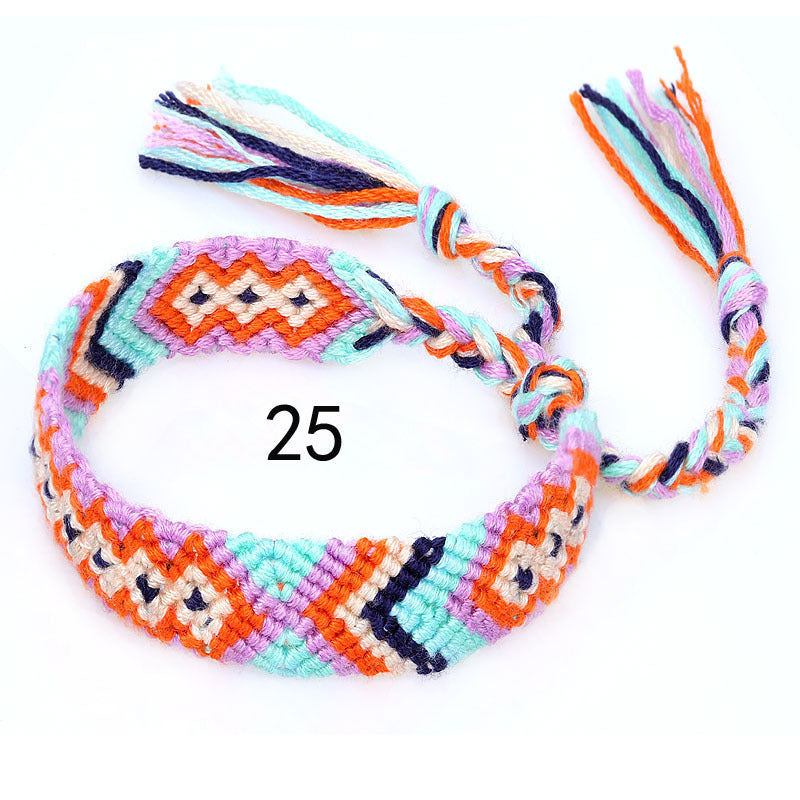 Nepal Ethnic Style Woven Rainbow Bracelet Style 25