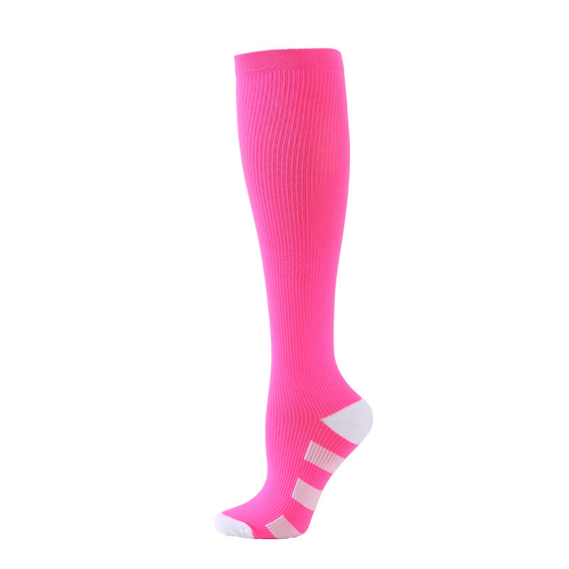 Athletic Socks Pressure Compression Socks Men And Women Socks For Running Compression Socks Compression Stockings Pink Three Bars