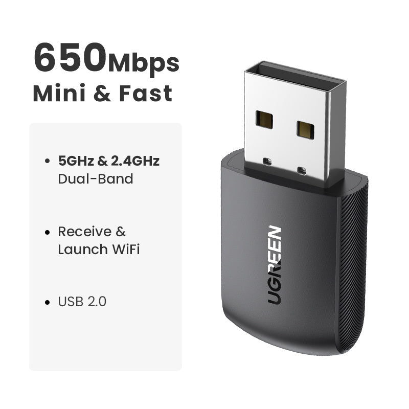 Usb Wireless Network Card Computer Wifi Receiver 650M Dual Band