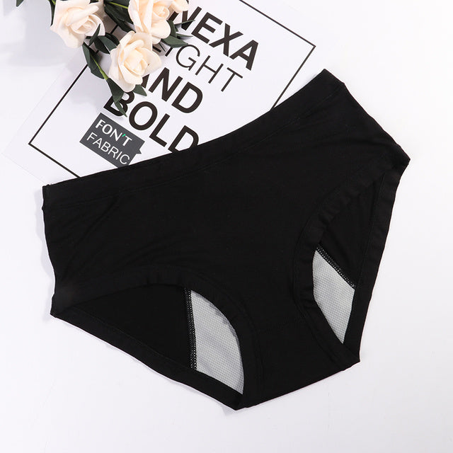 Leakproof Women Panties Waterproof Menstrual Underwear Heavy Black