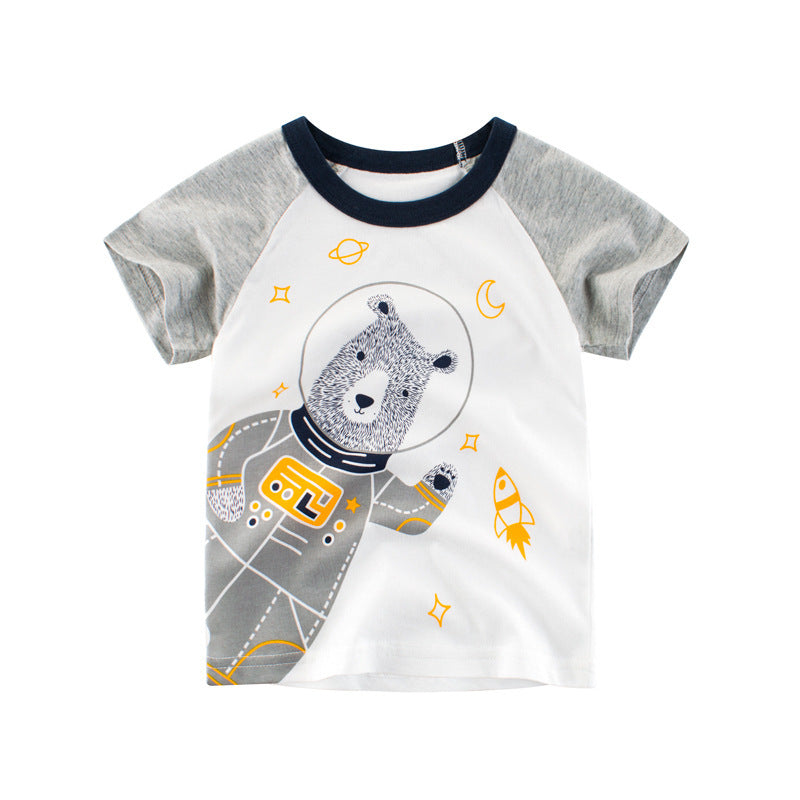 Children's cartoon T-shirt Grey
