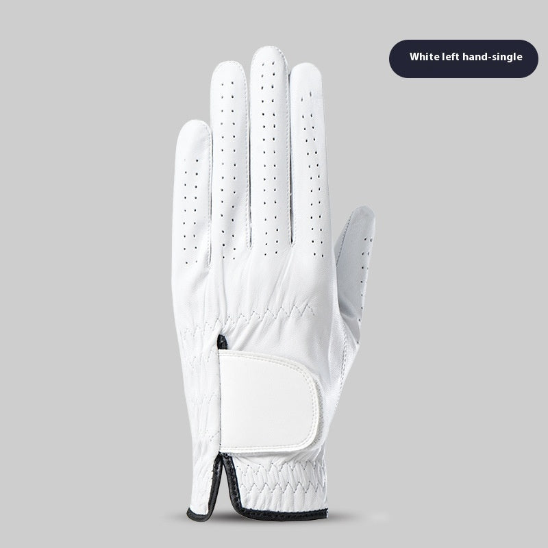 Men's Leather Breathable Non-slip Gloves Single Left Hand White