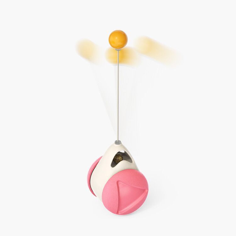 Cat Rotating Windmill Multi-Function Toys Itch Scratching Device Teeth Shining Toy Pink Balance car