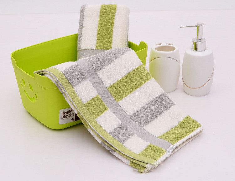 Plain sports thickened 32-strand towel Green 34x75cm