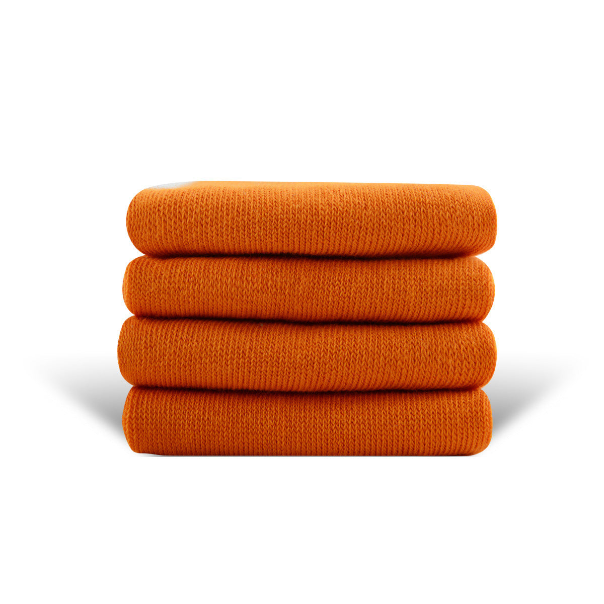 Solid Color High-elastic Mid-calf Boneless Macaron Colored Cotton Socks Orange