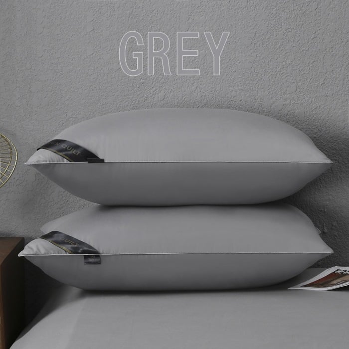 Hilton Hotel Feather Velvet High Rebound Pillow Pillow Core Household Adult Single Neck Pillow Fiber Pillow Core One-sided smooth gray unilateral high pillow weighs about 850G