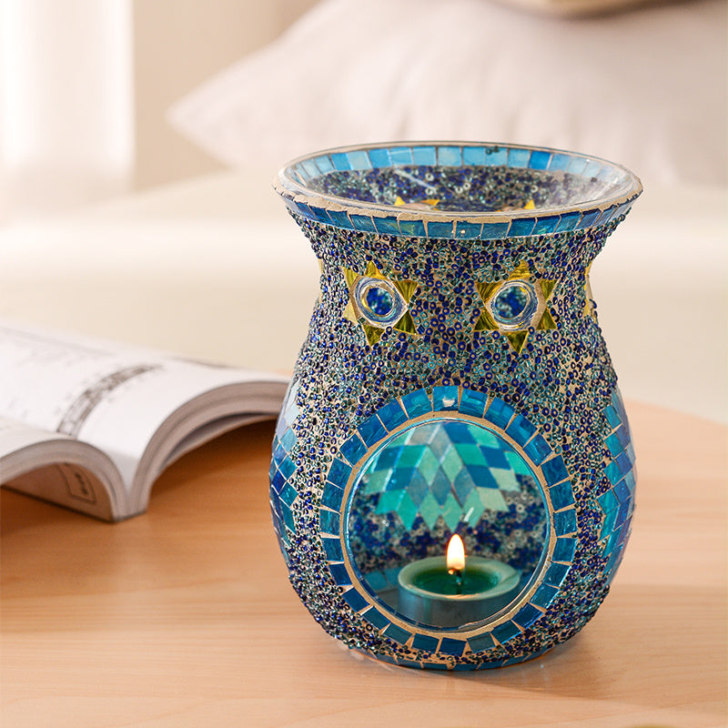 Furnace Modern Home Sleeping Essential Oil SPA Candle Holder Decoration Blue