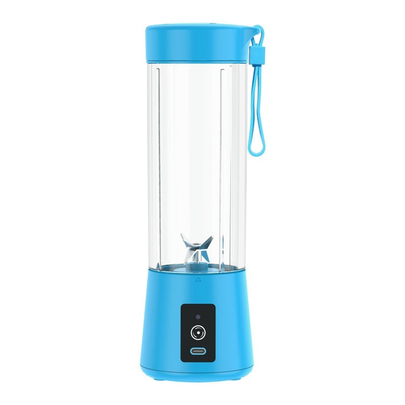 10 Colors Portable Small Electric Juicer Stainless Steel Blade Cup Juicer Fruit Automatic Smoothie Blender Kitchen Tool Sky Blue