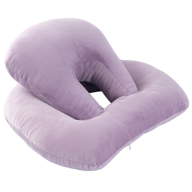 U-Shaped Desk Nap Pillow Neck Supporter Seat Cushion Headrest Travel Neck Pillow With Arm Rest Roland violet
