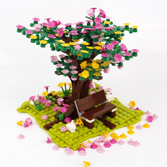Sakura Trees Plants Animals Small Particles Assembling Educational Toys Multicolor