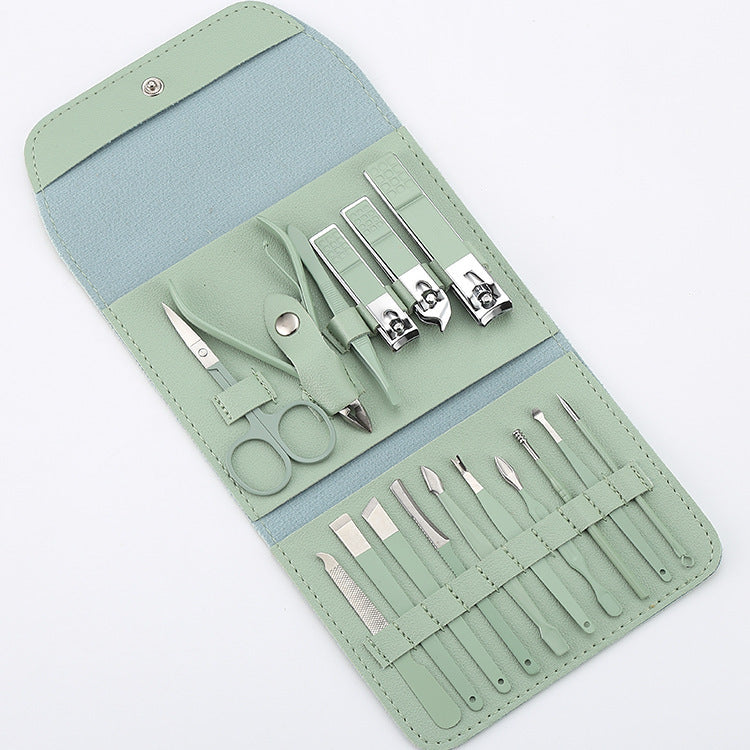 Portable Stainless Steel Nail Clippers Suit Conventional 16 Green A Models
