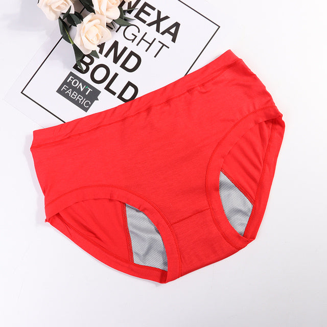 Leakproof Women Panties Waterproof Menstrual Underwear Heavy Red