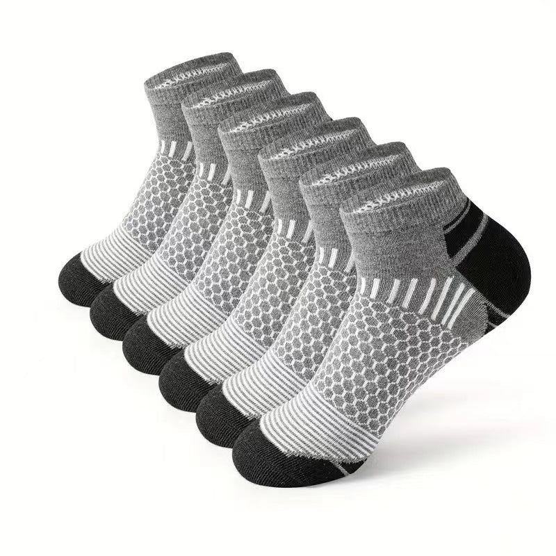 Running Basketball Outdoor Socks Men's Breathable Sweat Absorbing Socks Ankle Socks Medium Gray 10Pairs