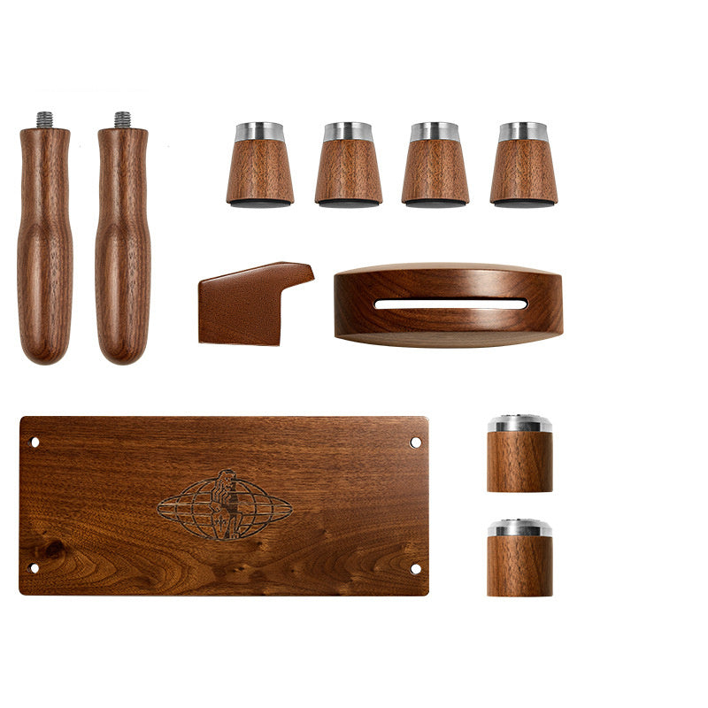 Hot Mom MINI Coffee Machine Modification Accessories Alloy Kit Walnut 11piece set