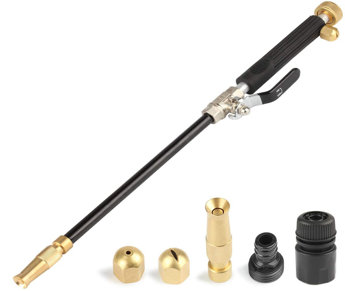 High Pressure Adjustable Nozzle Garden Car Wash Water Gun Black