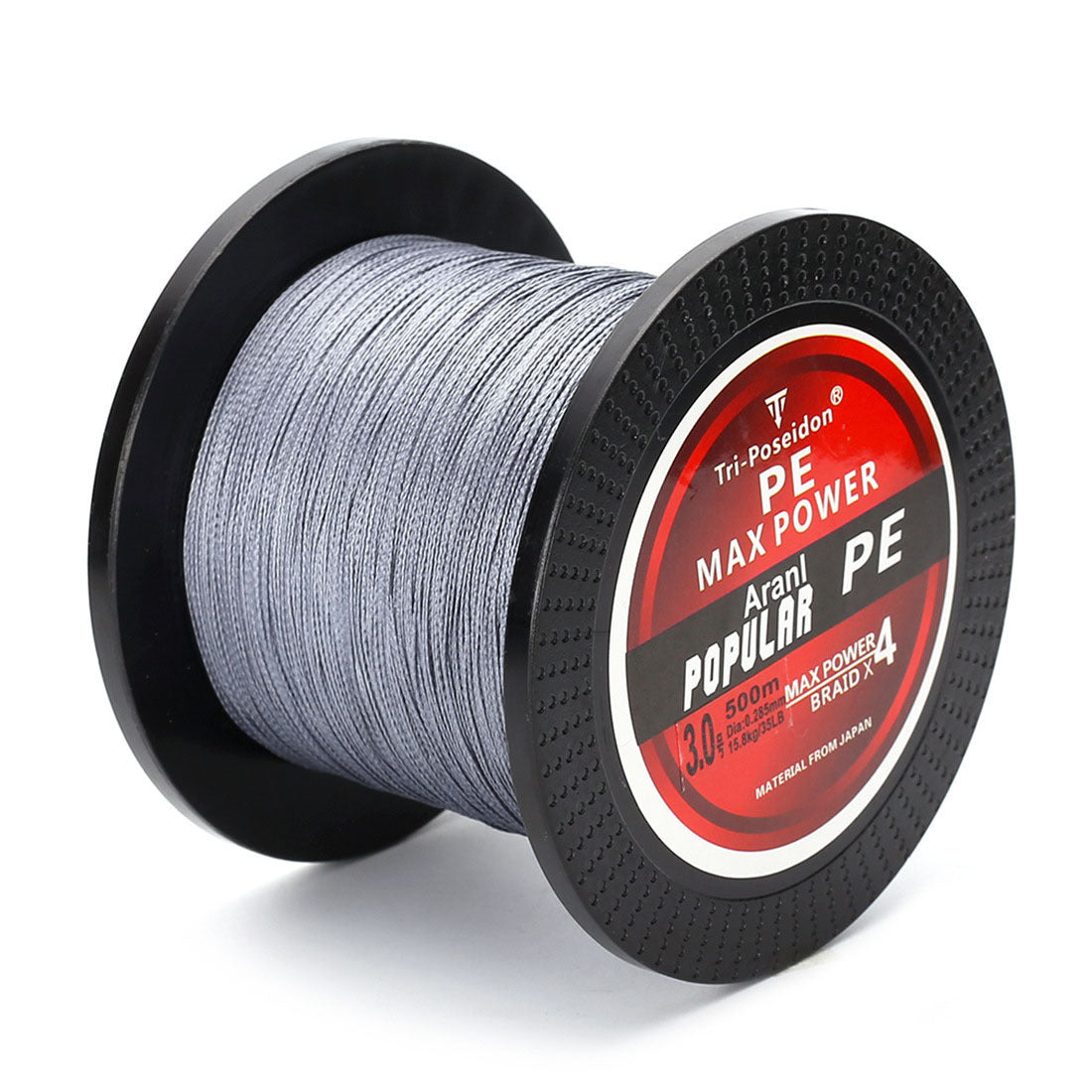 4Braided Fishing PE Strong Pull Horse Main Line 300M Grey 0.4x300m