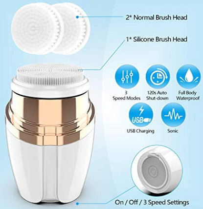 Facial Cleaning Brush Silicone Cleanser White