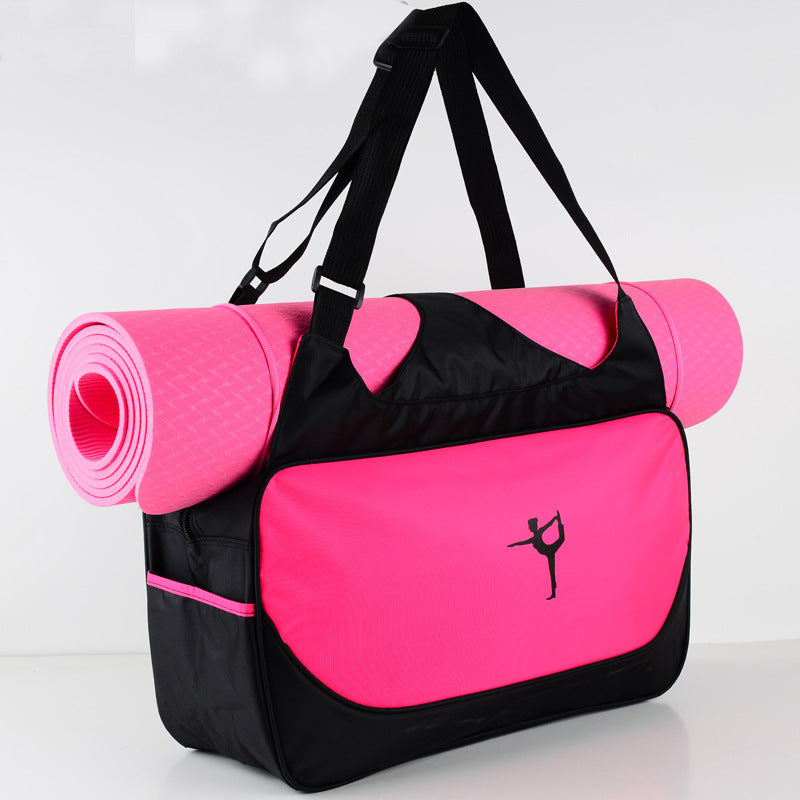 Yoga Bag Sports Travel Bag Large Capacity Yoga Mat Back Rose Red