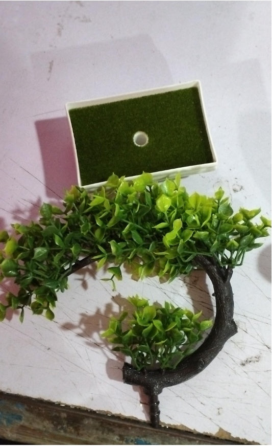 Plastic bonsai with fake flowers White