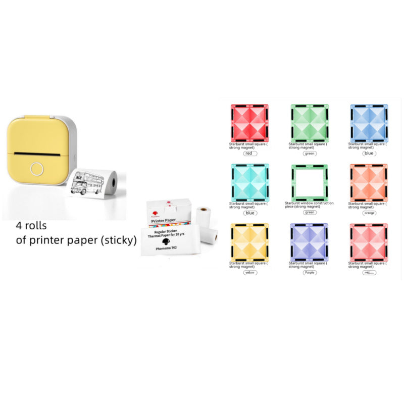 Portable Mini Thermal Label Printer Home Photo Printer Student Wrong Question Printer Bluetooth-compatible Mini Label Printer Price Tag Set2
