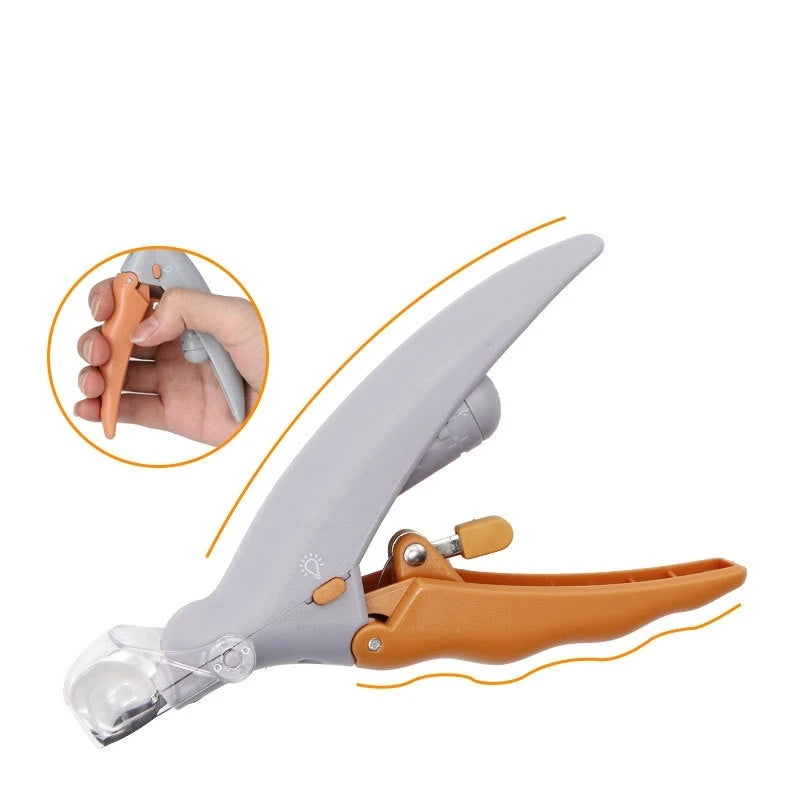 Dog Cat Pet Grooming Supplies Pet Nail Clipper LED Light Emitting Magnifiable Special Nail Clipper Multi Function Nail Trimmer Yellow