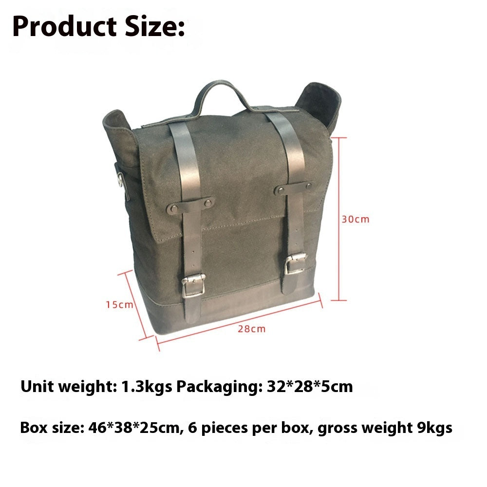 Thick Waterproof Large Capacity Canvas Motorcycle Side Bag