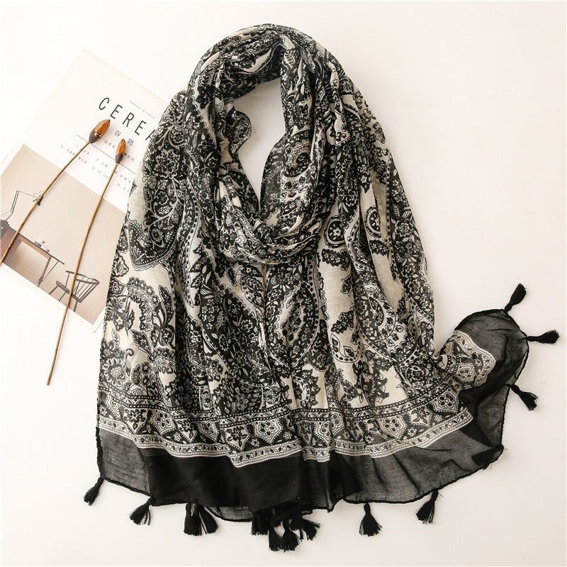 Creative Chinese Style Cotton And Linen Scarf SL2107003 180X88CM