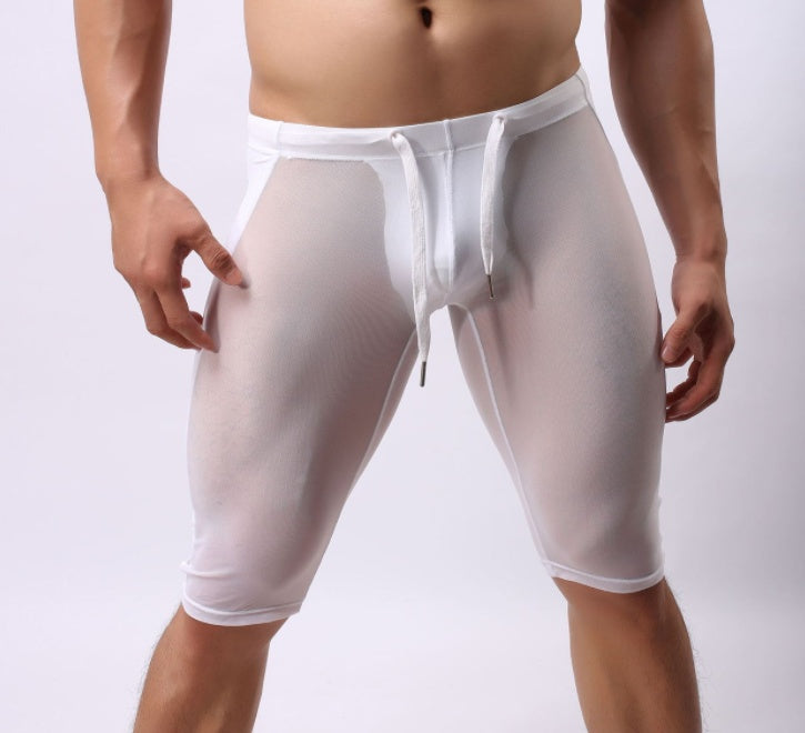 Mens Fitness Exercise Pants Are Breathable And Cool White
