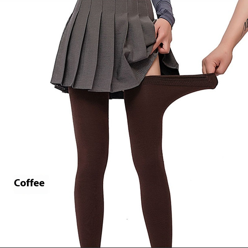 Autumn And Winter Plus Size Extended Cotton Over-the-knee Thigh Warm Socks Coffee Free Size