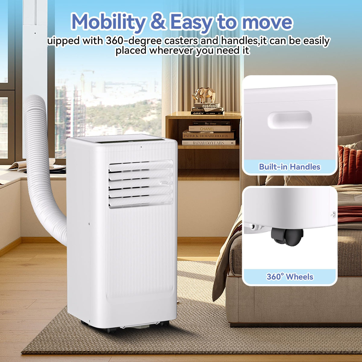 GarveeHome 10,000 BTU Portable Air Conditioners,3-In-1 Free Standing Cooling AC,Evaporative Air Cooler,3 IN 1 Portable AC Unit with Remote Control/LED Display/24Hrs Timer/Window Installation Kit