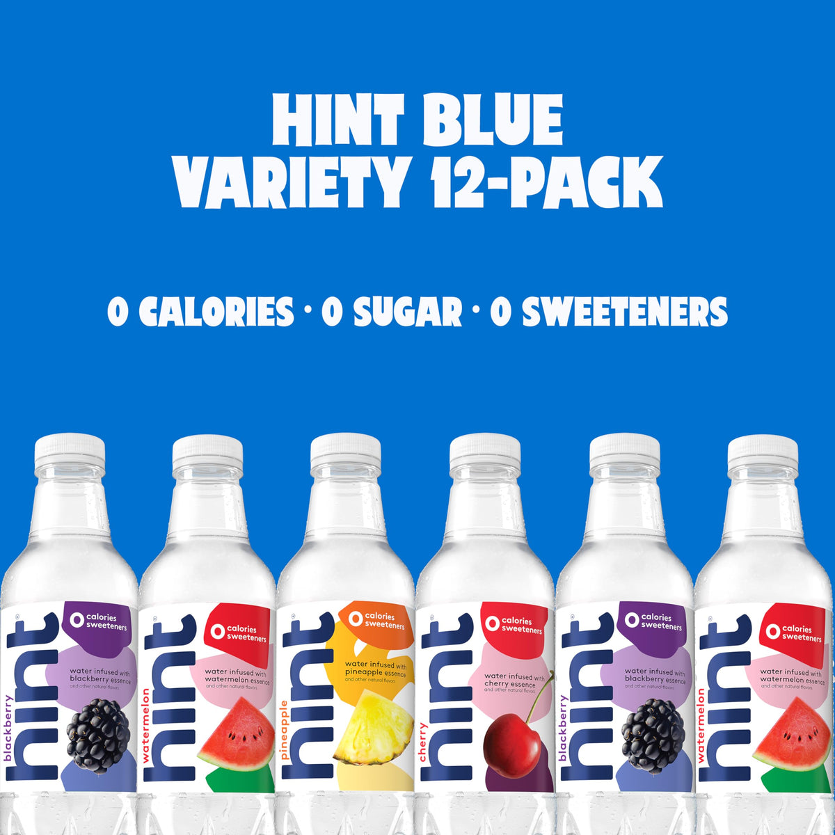 Hint Fruit-Infused Bottled Water, Best Sellers Variety Pack - Sugar Free Flavored Water with Zero Calories, Natural Fruit Essences, and No Artificial Sweeteners - 16 Fl Oz (Pack of 12)