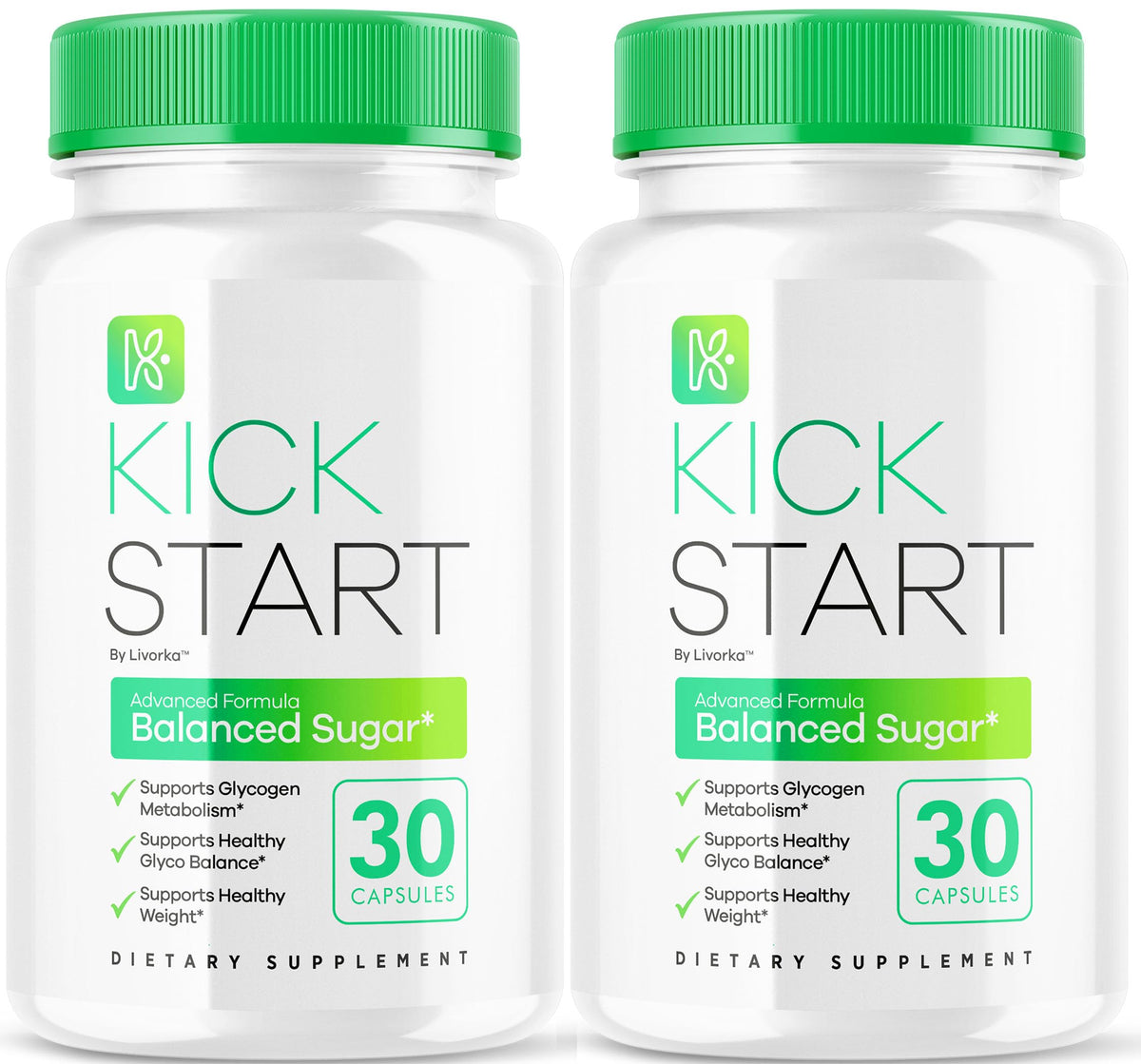 (2 Pack) Kick Start Glyco Optimizer Capsules, Kickstart Glycol Supplement Support Pills Premium - All Natural Advanced Formula, Kickstart Vitamin to Promote Energy & Health, 60 Capsules for 2 Months