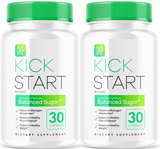 (2 Pack) Kick Start Glyco Optimizer Capsules, Kickstart Glycol Supplement Support Pills Premium - All Natural Advanced Formula, Kickstart Vitamin to Promote Energy & Health, 60 Capsules for 2 Months