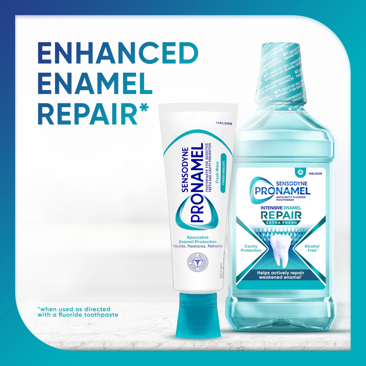 Sensodyne Pronamel Fresh Breath Enamel Toothpaste for Sensitive Teeth and Cavity Protection, Fresh Wave - 4 oz (4 Pack)