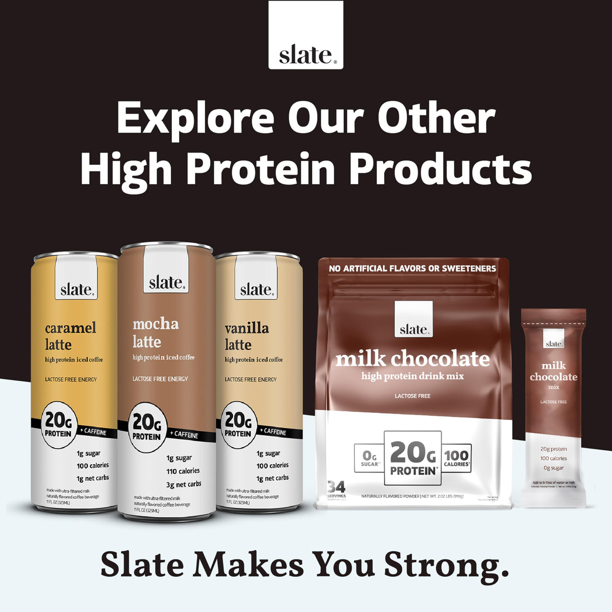 Slate Milk - High Protein Milk Shake - French Vanilla - Lactose Free, 20g Protein, 1g Sugar, 100 Calories, 1g Net Carbs, No Added Sugar - Natural, Breakfast Boost, Post Workout - 11 fl oz, 12 Cans
