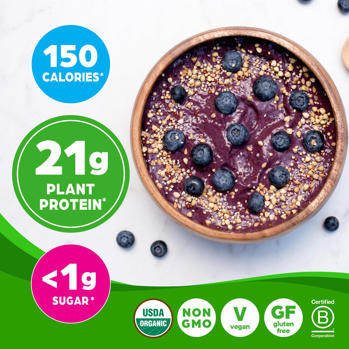 Orgain Organic Vegan Protein Powder, Vanilla Bean - 21g Plant Protein, 4g Prebiotic Fiber, No Lactose Ingredients, No Added Sugar, Non-GMO, For Shakes & Smoothies, 2.03 lb (Packaging May Vary)
