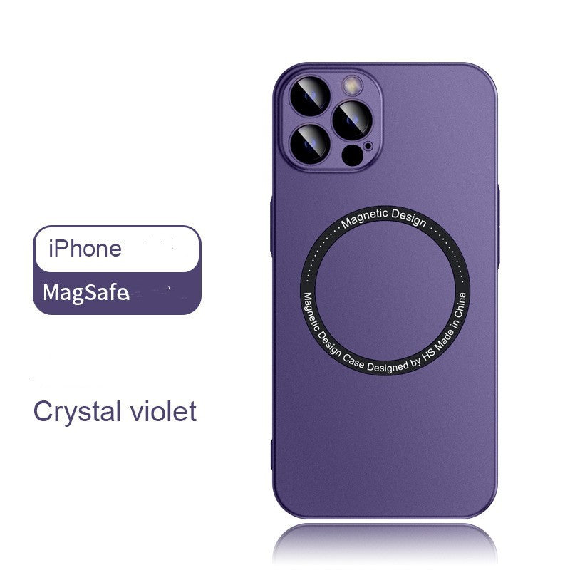 PC Skin Sense Magnetic Suction Phone Case Purple A IPhone12
