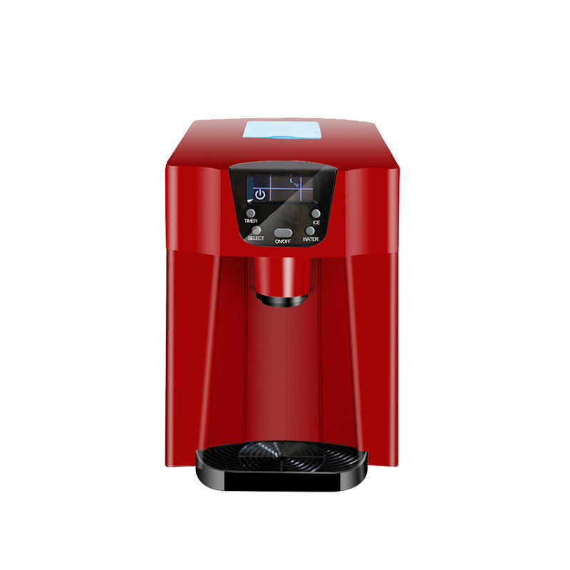 Ice Maker Household Small Mini Commercial Automatic Multi-function Water Dispenser Desktop Ice-dropping Ice Maker Red