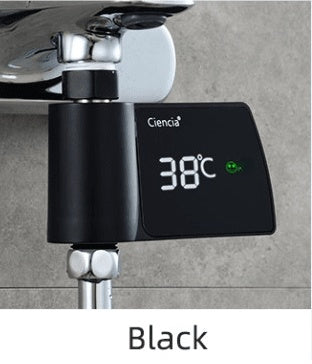 Plastic Visual Shower Faucet No Power Consumption Water Thermometer Bath Black