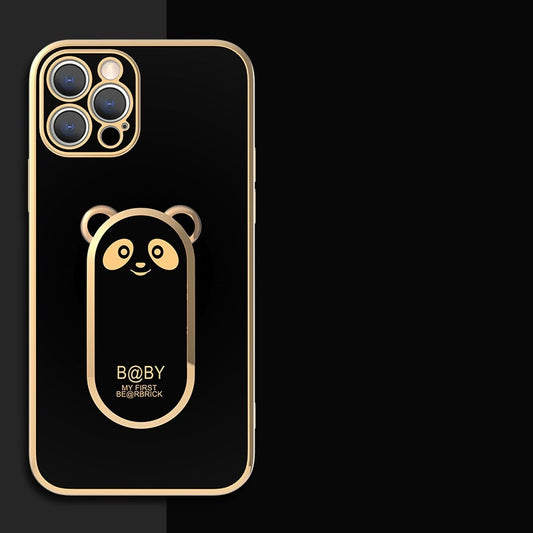 Panda Magnetic Ring Holder Phone Case Cover Black