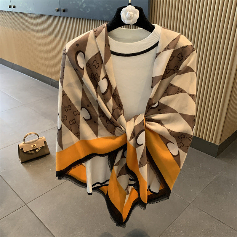 Sunscreen Large Kerchief Thin Silk Scarf Air-conditioned Room Outer Shawl MZF064 130X130cm