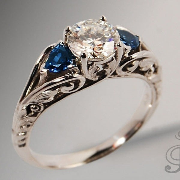 European And American Sapphire Engagement Ring